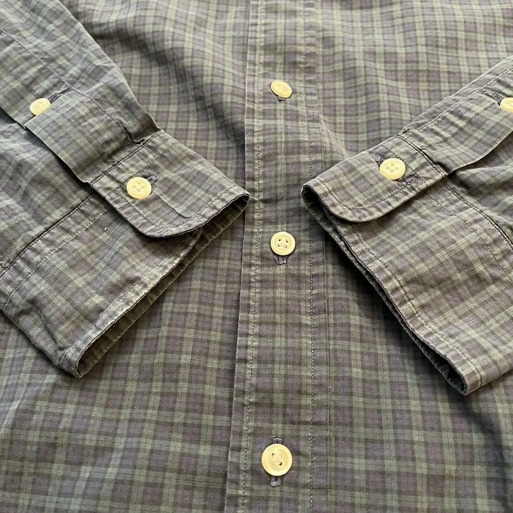 Polo Ralph Lauren Shirt Mens Large Green Plaid Classic Fit Basic Button Down
